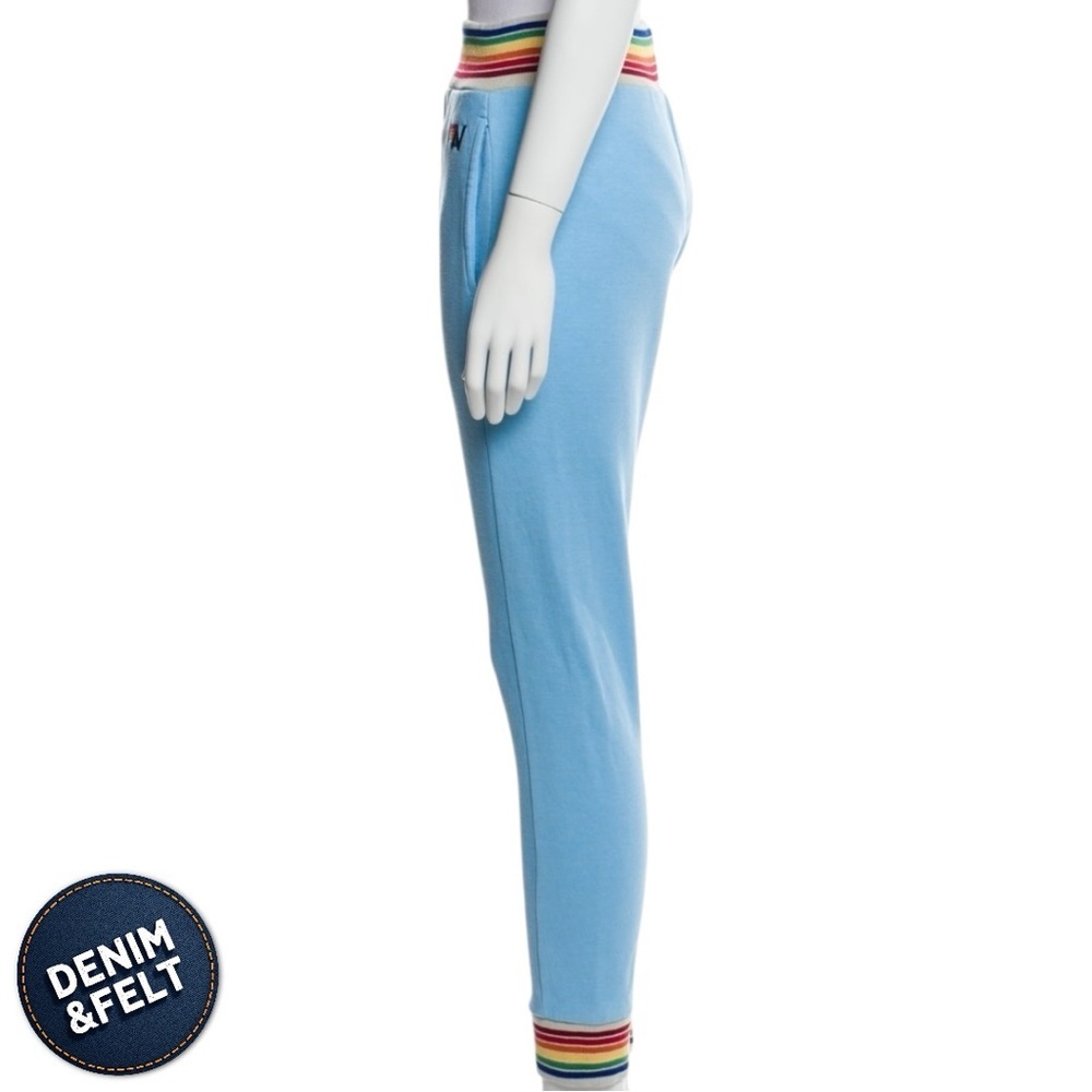 Aviator Nation Women's Sky Blue Rainbow Rib Sweatpant/Joggers w/ Pockets| EUC - Picture 5 of 15